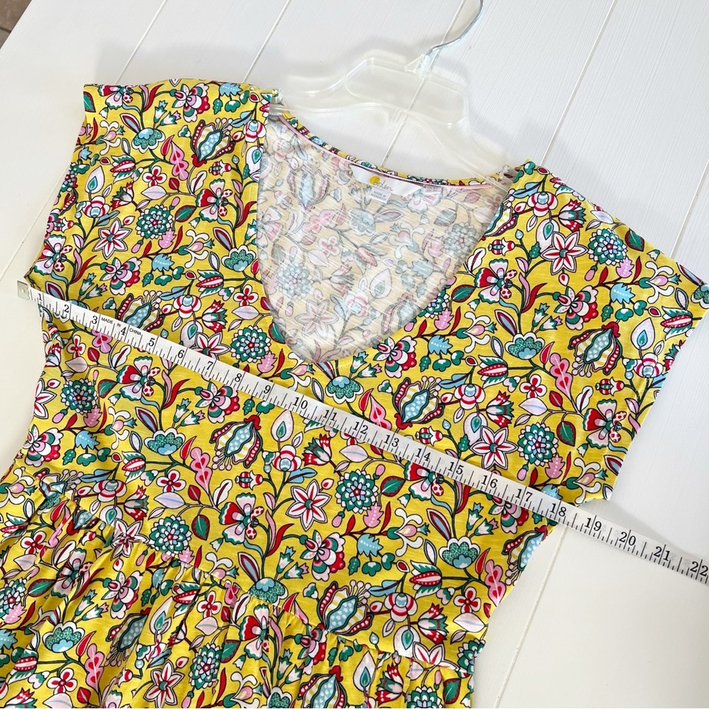 Boden Voop Cotton Tiered Midi Dress Daffodil Kaleidoscopic Floral 4P Boho - Picture 9 of 13
